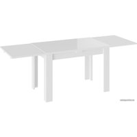 Кухонный стол Трия Норман тип 1 (белый/стекло белый глянец)