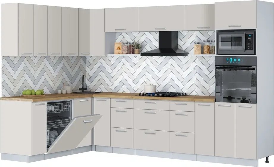 

Готовая кухня Интерлиния Мила Gloss 1.896х3.18 (кашемир/кашемир/дуб бунратти)