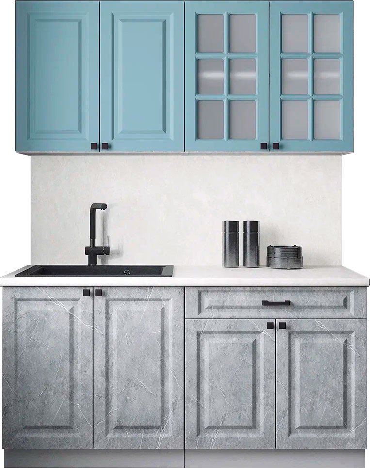 

Готовая кухня Интерлиния Мила Деко 1.6А (керамика/океан/опал светлый)