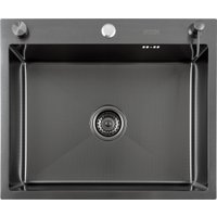 Кухонная мойка Futur FK 6050 Eco Embossing Pop-up Roll plus (Black Nano)