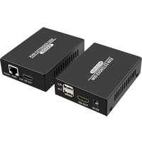 Удлинитель USBTOP HDMI USB по витой паре RJ45 UTP (LAN) POE до 60 метров, FullHD 1080p (1 приемник, 1 передатчик)