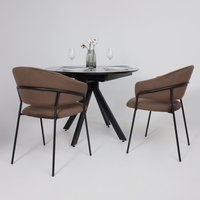 Стул с подлокотниками Алвест AV 433 (шоколадный бархат Confetti chocolate/черный)