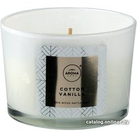 Свеча Aroma Home Scented Candle Cotton Vanilla Ароматическая 115 г