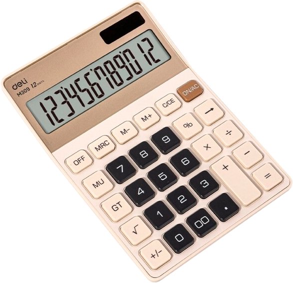 

Калькулятор Deli EM309 (бежевый)