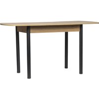 Кухонный стол ВВР Раздвижной (дуб крафт золотой/черный прямой, ЛДСП)