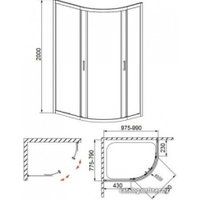 Душевой уголок Bravat Drop 100x80 BS1080.1200AR