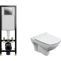 Унитаз подвесной Cersanit Carina New Clean On с инсталляцией Leon S-IN-BLACK-Cg-w в Витебске