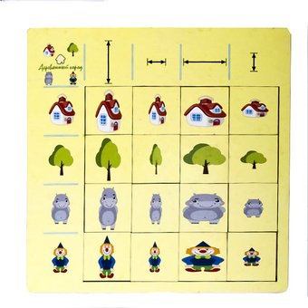Головоломка Деревянный город Классификатор. Ширина и высота Л029-ANT