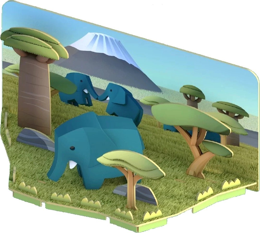

Конструктор Halftoys Animal Слон с диорамой HA004