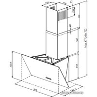 Кухонная вытяжка ZorG Arstaa 60C M (черный/нержавеющая сталь, 650 куб. м/ч)