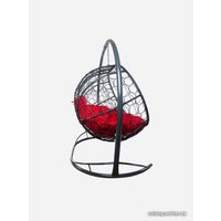 Подвесной диван M-Group Лежебока 11180306 (с серым ротангом/красная подушка)