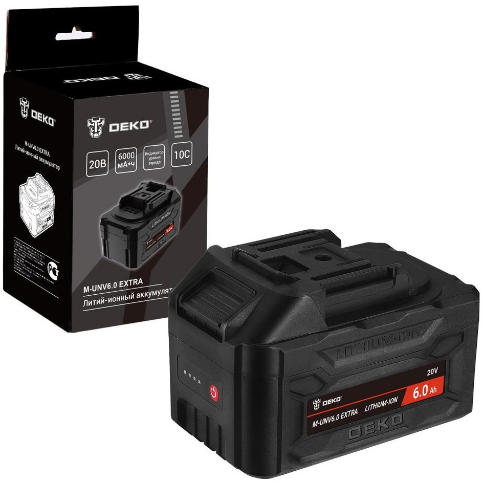

Аккумулятор Deko M-UNV6.0 Extra 081-1021 (20В/6 Ач)