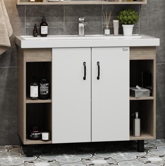 Onika Тумба под умывальник Тимбер 100.10 110011 (белый матовый/дуб сонома)