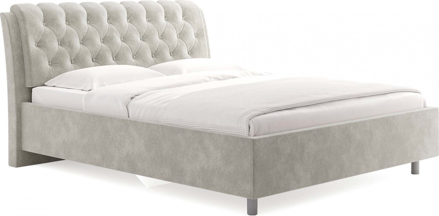 

Кровать Сонум Olivia 200x200 (микровелюр светло-серый)