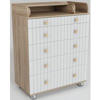 Детский комод Incanto Lunna Charm МДФ 800/5 PK-0004/13mdf (дуб/белый)