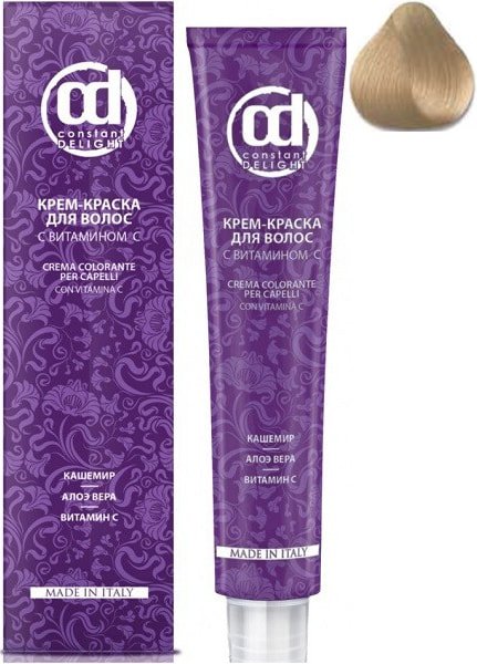 

Крем-краска для волос Constant Delight Crema Colorante с витамином С 10/4 светлый блондин бежевы 100 мл