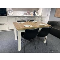 Кухонный стол Senira Кастусь 110-145x70 (береза сандал/белый)