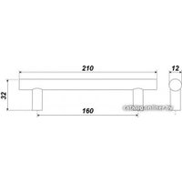 Ручка мебельная Boyard RR002BL.5/160