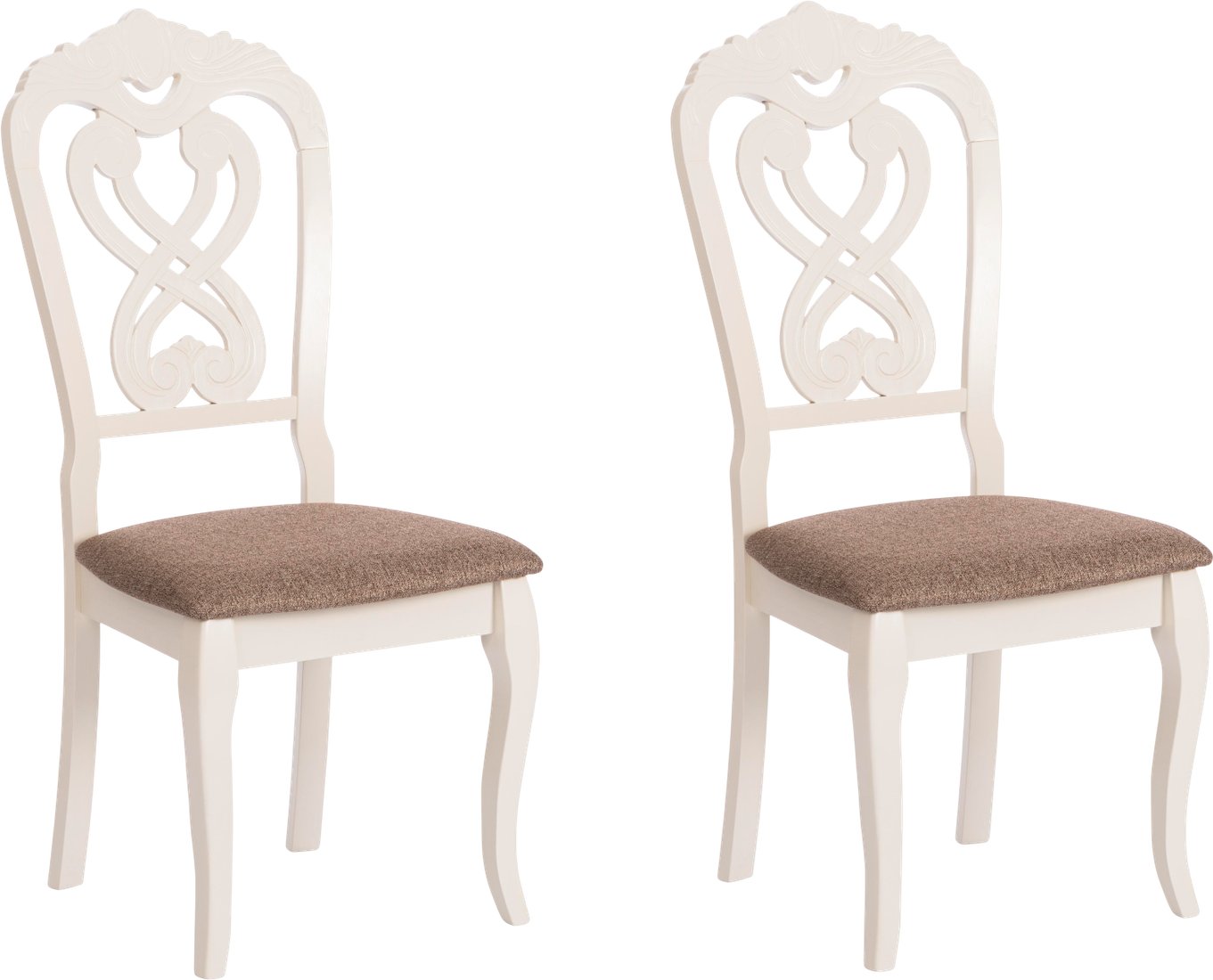 Стул TetChair Andromeda 47x55.5x107 (2шт, дерево гевея/Ivory White/ткань коричневая)