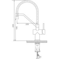 Кухонная мойка Futur FK 6050 Eco Embossing Pop-up (Black Nano) Mixer plus RAGLO R86.41.09