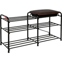 Полка для обуви ЗМИ Альфа 33 с сиденьем и ящиком ПДО А33СЯ (черный)