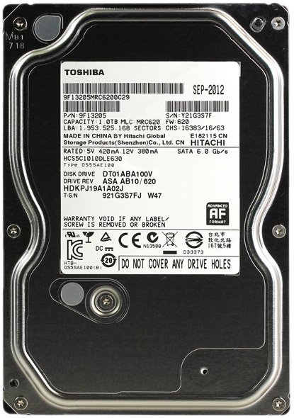

Жесткий диск Toshiba DT01ABA V 1TB DT01ABA100V