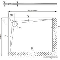 Душевой поддон Deante Kerria Plus 120x90 KTS 043B