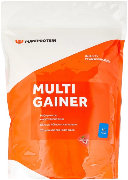 

Протеин комплексный Pureprotein Multi Gainer (1000г, клубника со сливками)