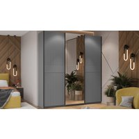 Шкаф-купе Трия Оскар Тиффани Т2 2100 282762 (черный/серый графит/графит матовый) в Пинске