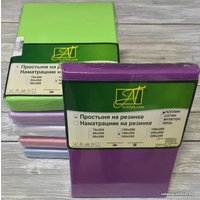 Простыня Альвитек Поплин однотонный на резинке 90x200x25 ПР-ПО-Р-090-ЧЕР (черничный)