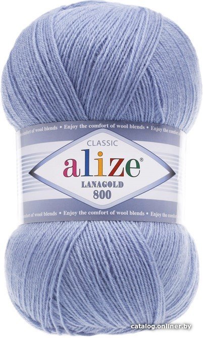 Пряжа для вязания Alize Lanagold 40 (800 м, голубой)