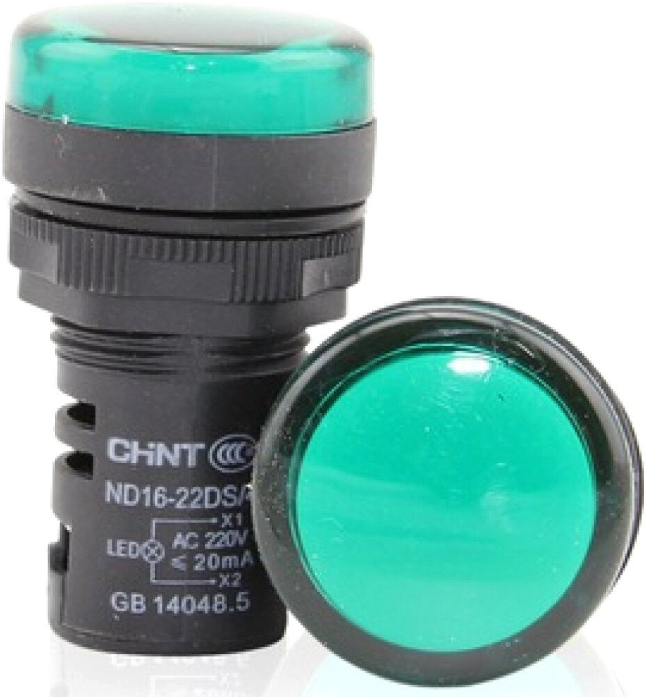 

Лампа сигнальная Chint ND16-22DS/4 AC 400В (R) 593428 (зеленый)