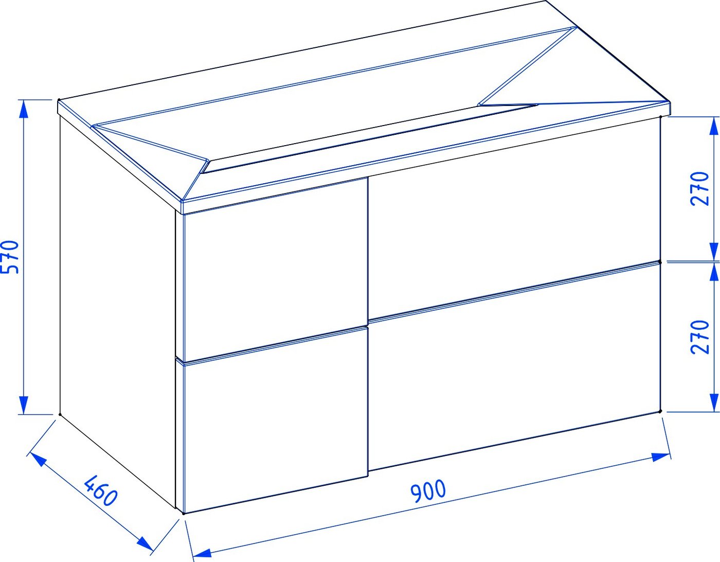 

Lauter Тумба под умывальник Nelli 90 (антрацит п/мат/черный)