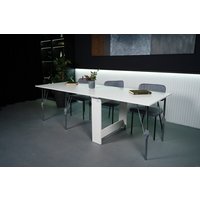 Стол-книга Stoloff Мечта 2280x850 (белый, опоры складные, углы прямые с роликами и ручками)