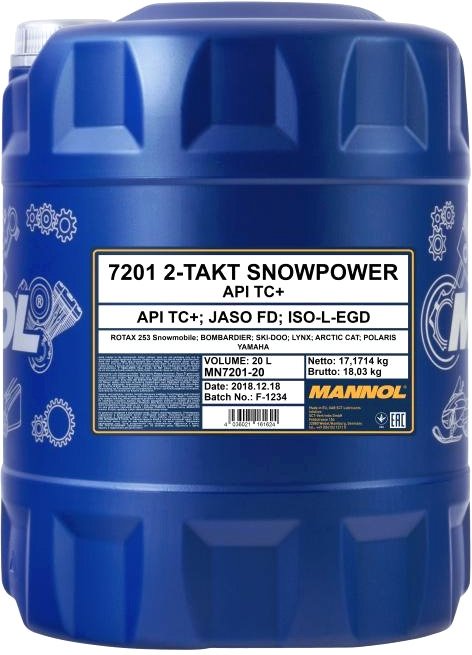 

Моторное масло Mannol 2-Takt Snowpower 20л