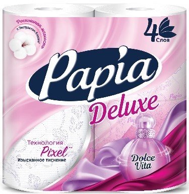 

Туалетная бумага Papia Deluxe Дольче Вита (4 слоя, 4 рулона)