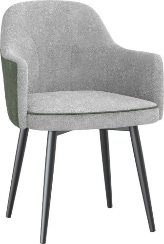 Стул с подлокотниками Олмеко Бьюли (велюр Панда сильвер маус/велюр Панда олива/черный)