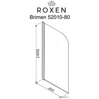 Стеклянная шторка для ванны Roxen Brimen 52010-80B 80х140 в Бресте
