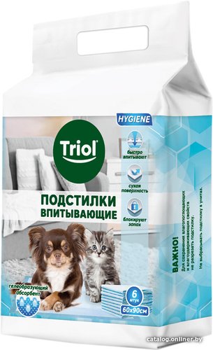 Одноразовая пеленка Triol 30551011 60x90 см (6 шт)