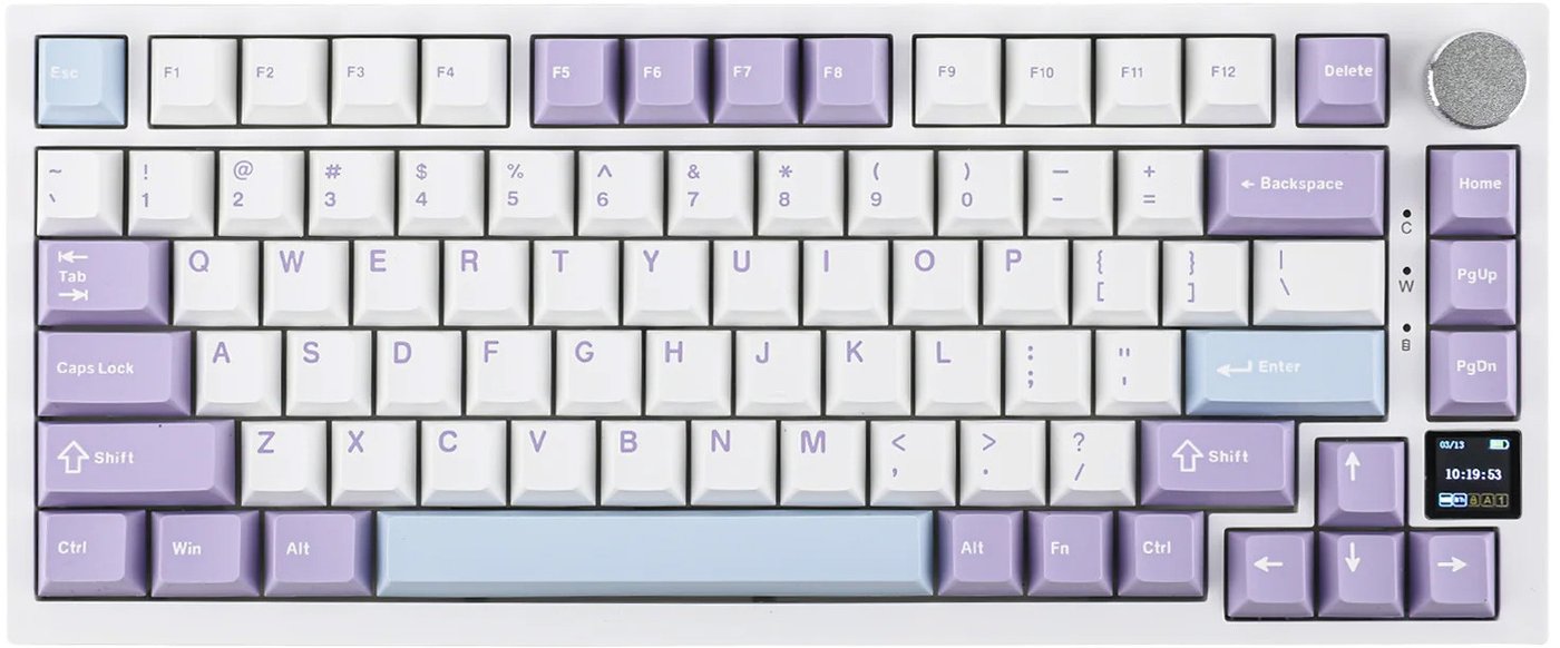 Клавиатура Ajazz AK820 Pro (белый/фиолетовый, Ajazz Flying Fish)