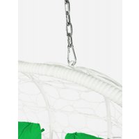 Подвесной диван M-Group Лежебока 11180104 (с белым ротангом/зеленая подушка)