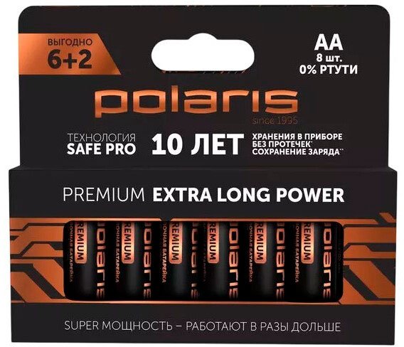 

Батарейка Polaris AA LR06 BP8 Premium