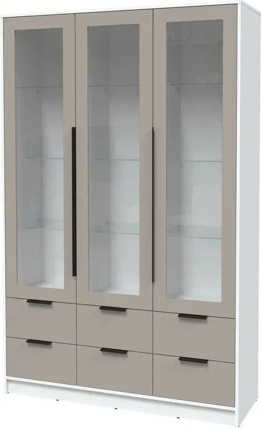 

Шкаф-витрина Интерлиния Концепт КТ-ШВ3 Глосс (белый платинум/луна)