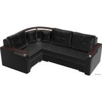 Угловой диван Лига диванов Комфорт 102749 (левый, экокожа, черный)