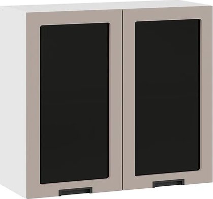 

Шкаф навесной Трия Гренада 1В8С (белый/холст латте)