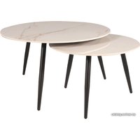 Журнальный столик Signal KORA D (2 шт., белый/черный мат)