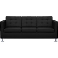 Диван Brioli Дилли клетка трехместный (экокожа, L22 черный)