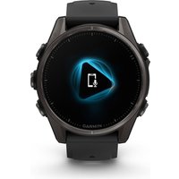 Умные часы Garmin Fenix 8 Sapphire 43мм (титановый угольно-черный DLC, пепельно-серый ремешок)