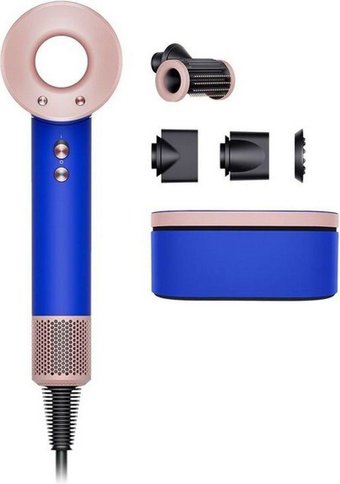 Dyson HD15 Supersonic (с переходником на евровилку, синий/розовое золото)