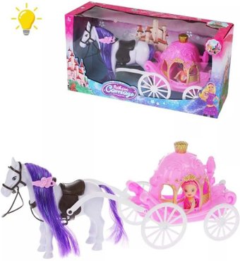 Кукла Наша Игрушка Карета с лошадью 686-707